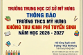 Thông báo của trường THCS Mỹ Hưng